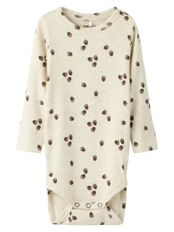 NAME IT Ritus Langærmet Body - Peyote Melange- Bodystocking Langærmet