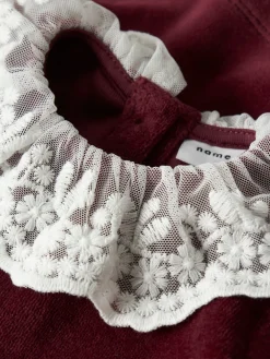 NAME IT Roxy Velour Kjole - Burgundy- Juletøj|Kjoler