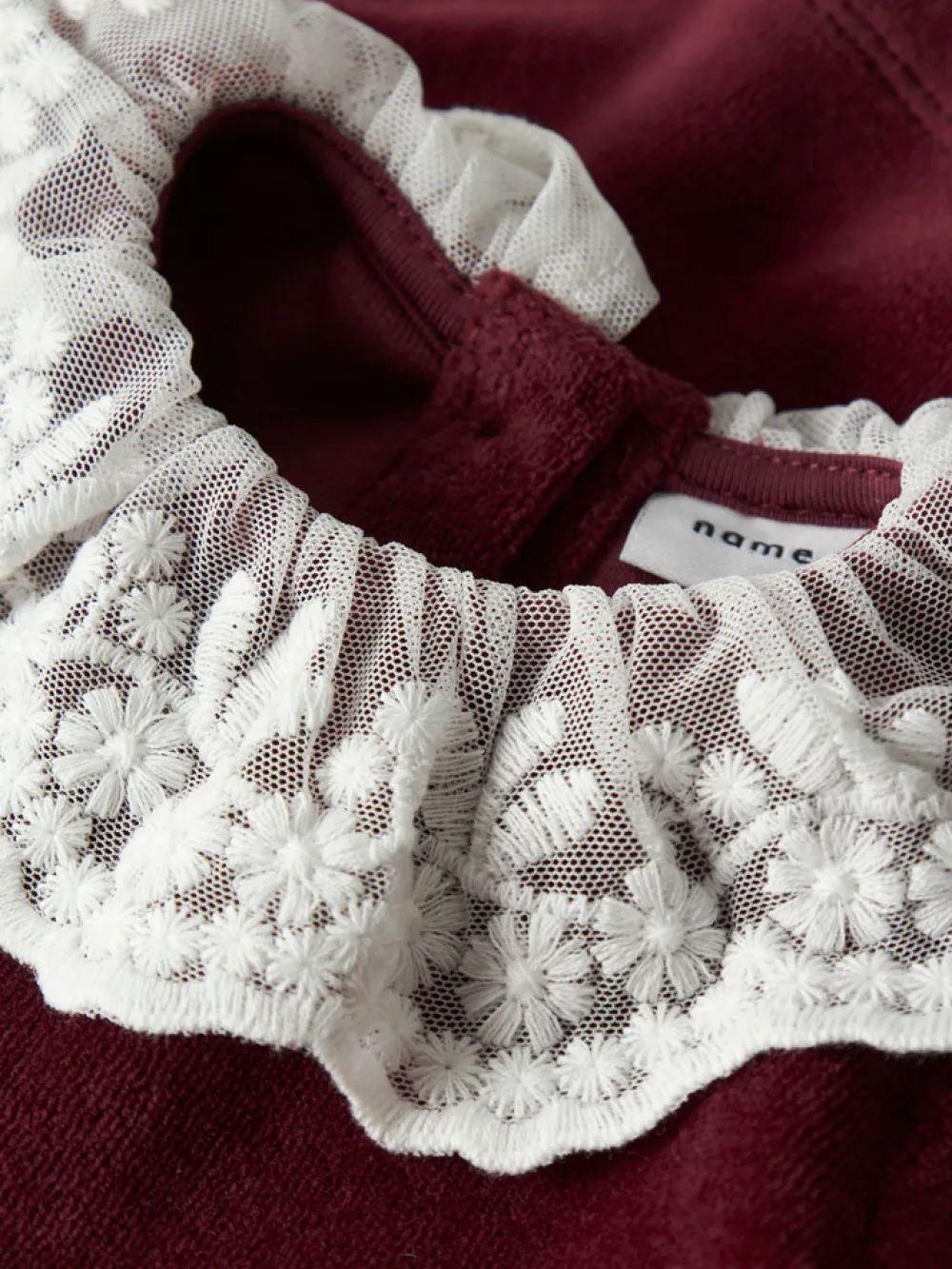 NAME IT Roxy Velour Kjole - Burgundy- Juletøj|Kjoler