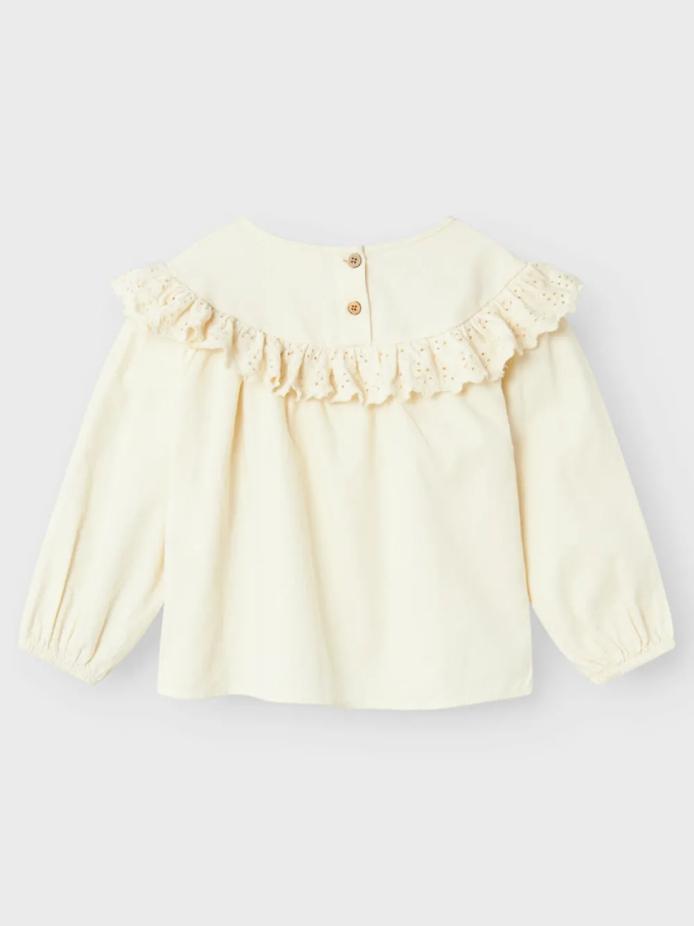 Lil' Atelier Saku langærmet loose emb top - TURTLEDOVE- Bluser
