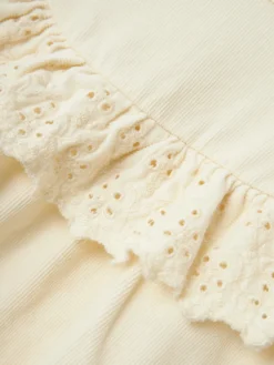 Lil' Atelier Saku langærmet loose emb top - TURTLEDOVE- Bluser