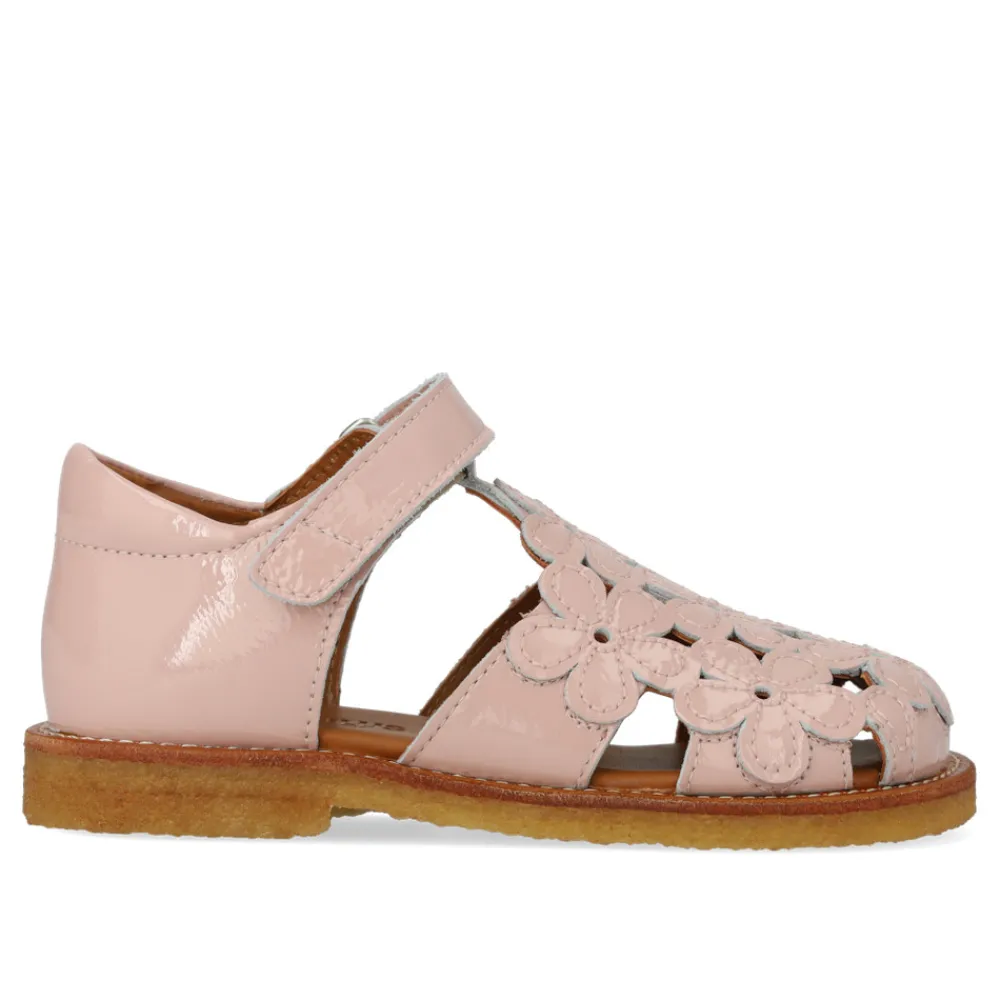 Angulus Sandal med blomster og velcro - Rosebud- Sandaler Med Lukket Tå