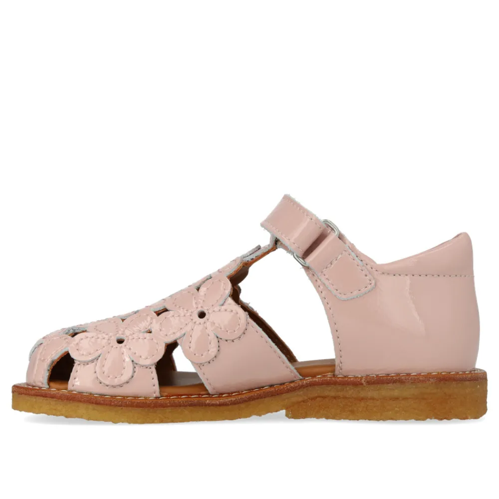 Angulus Sandal med blomster og velcro - Rosebud- Sandaler Med Lukket Tå