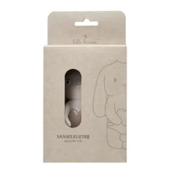 Lille Kanin Sanselegetøj - Brun hjerte- Bideringe & Rangler