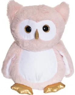 Teddykompaniet Selvlysende Ugle, plysdyr lyserød, 25 cm- Bamser