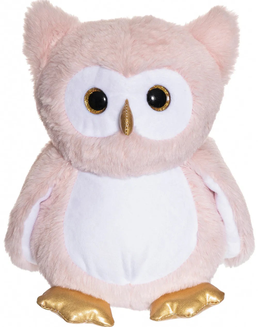 Teddykompaniet Selvlysende Ugle, plysdyr lyserød, 25 cm- Bamser