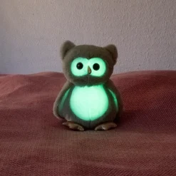 Teddykompaniet Selvlysende Ugle, plysdyr grøn, 25 cm- Bamser