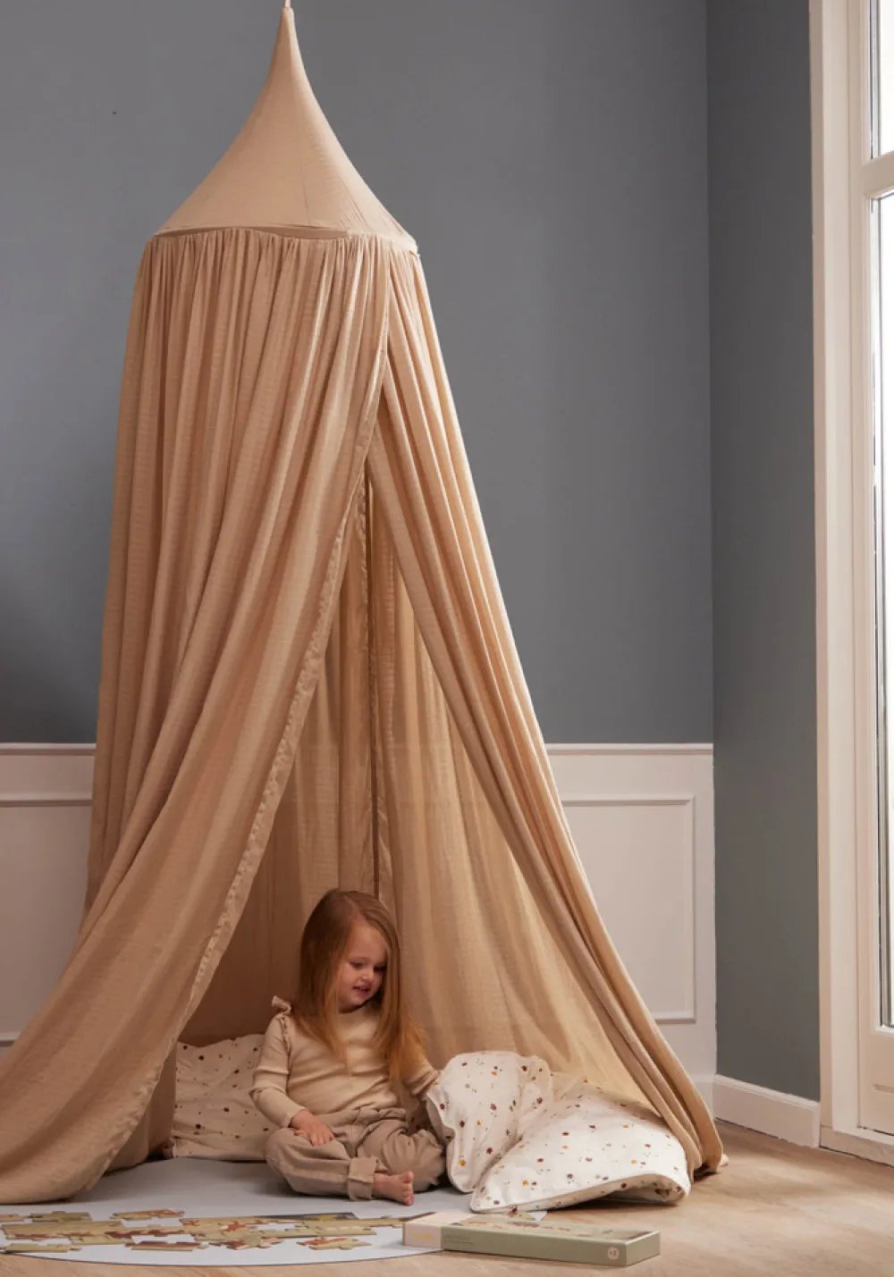 Filibabba Sengehimmel - warm grey-Børn Sengehimler & Himmelpinde