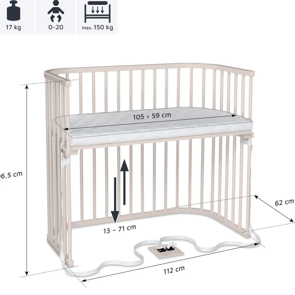Babybay Side by side seng, Boxspring XXL - beige-Børn Side By Side Senge