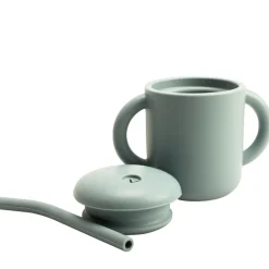 Magni Silicone Kop med sugerør og dobbelt håndtag Blå- Service