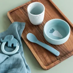Done By Deer Silikone første spisesæt - Blå- Service