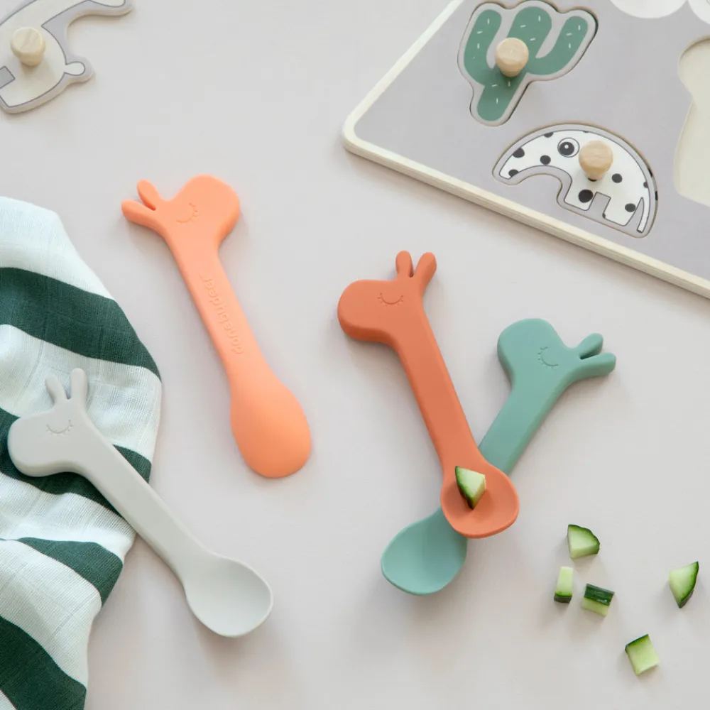 Done By Deer Silikone ske 2 stk Lalee Blå- Bestik