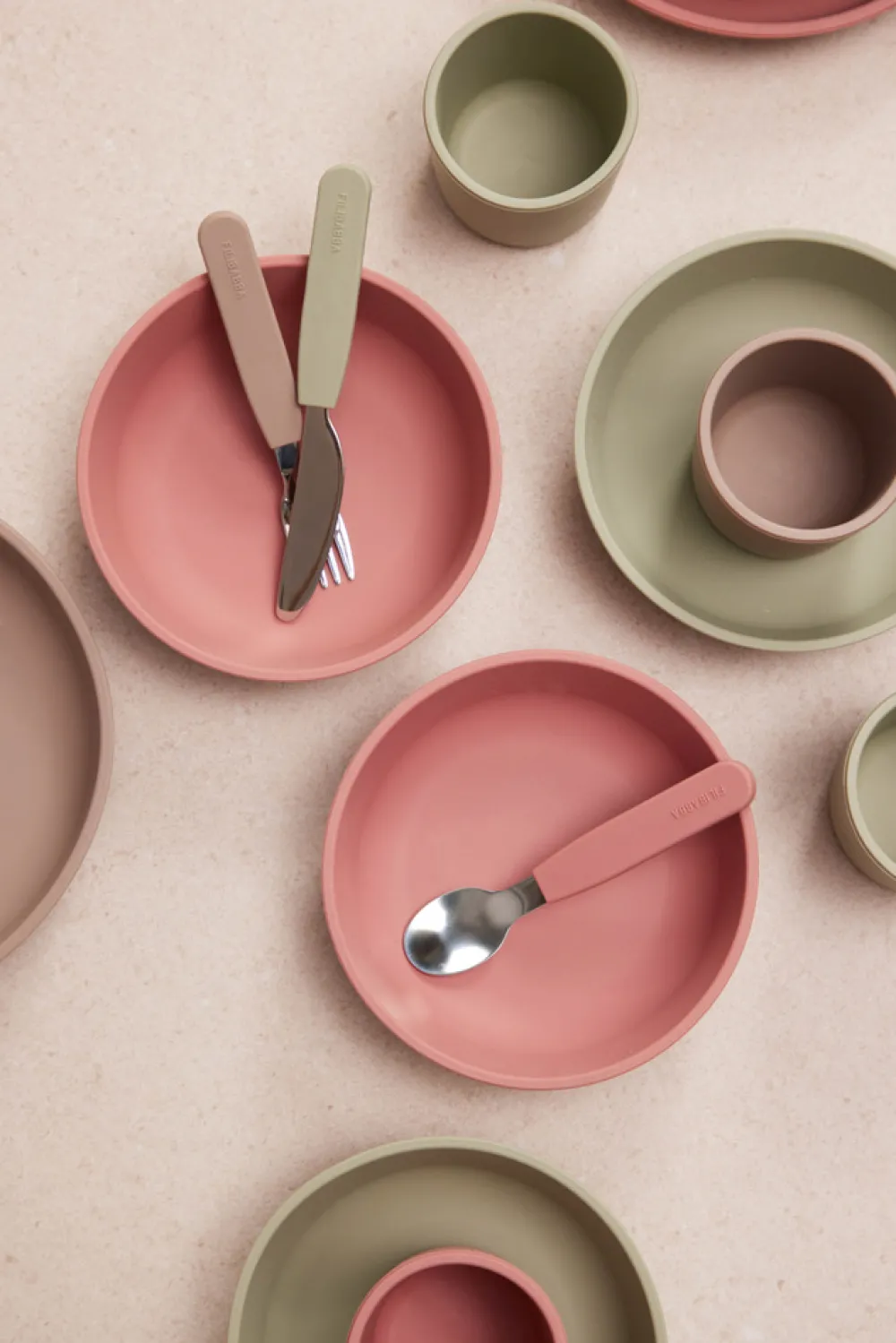 Filibabba Silikone spisesæt - rose- Service