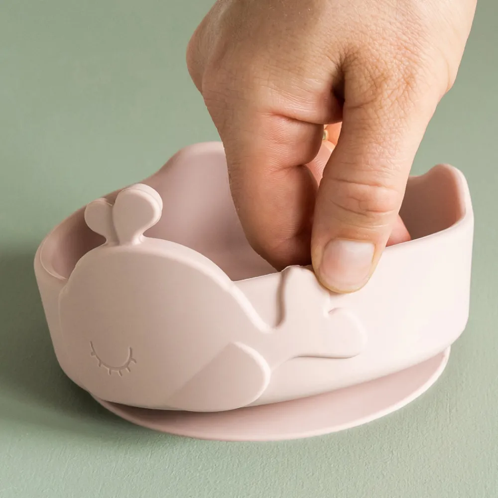 Done By Deer Silikone Stick & Stay skål og babyske Wally - Pudder- Service