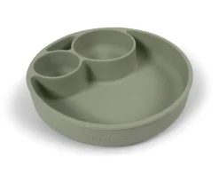 Filibabba Silikone tallerken ruminddelt - green- Service