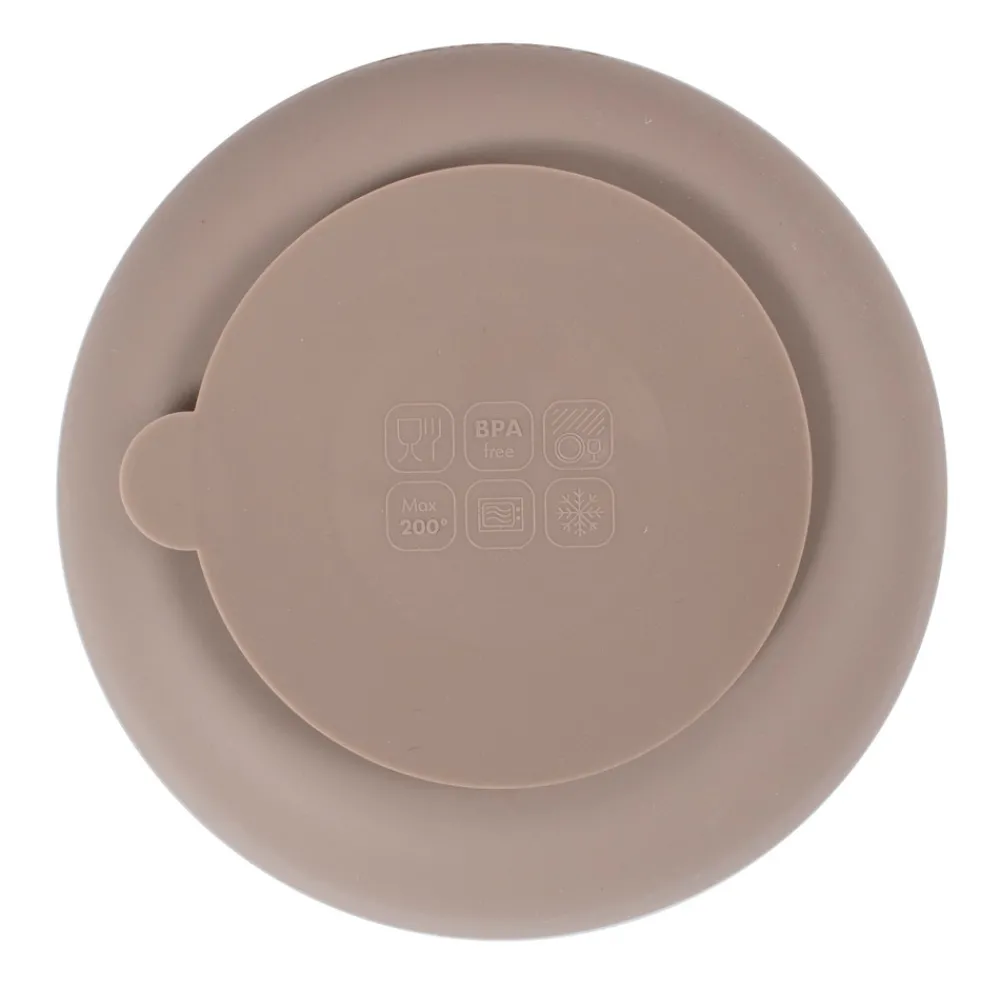 Filibabba Silikone tallerken ruminddelt - Warm Grey- Service