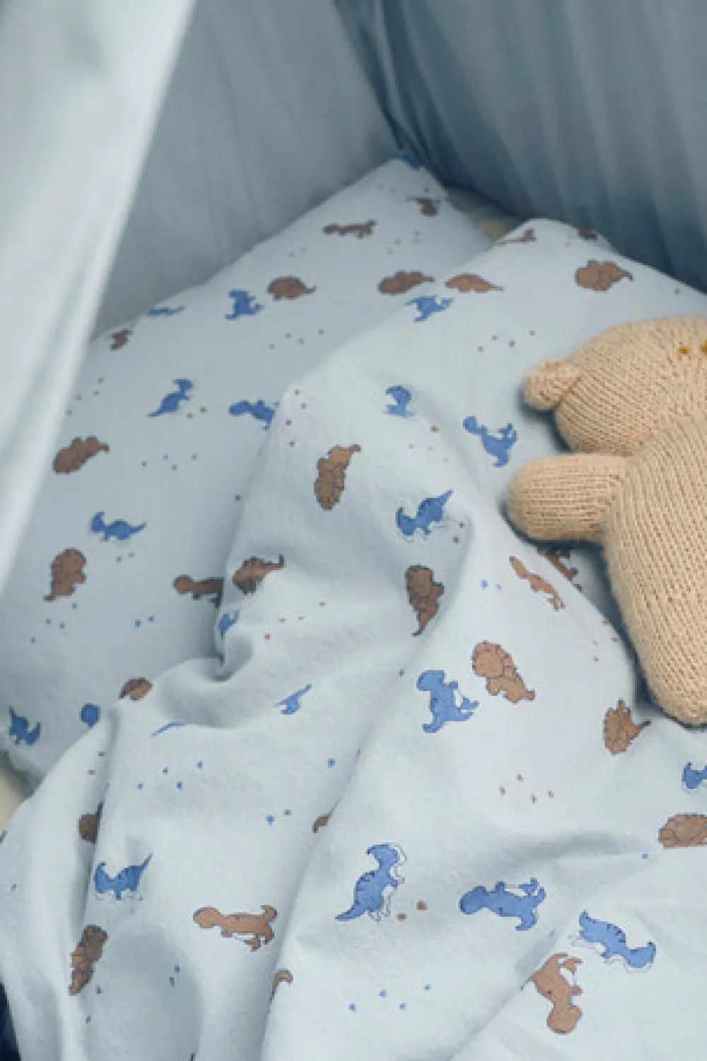 BeKids Silke babydyne med sengetøj - Blue fog-Børn Pakkeløsninger|Sengetøj