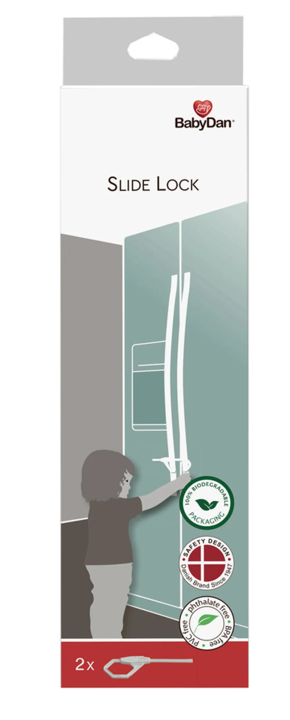 BabyDan Skabslås til dobbeltlåger - 2 Stk.- Sikkerhed I Hjemmet