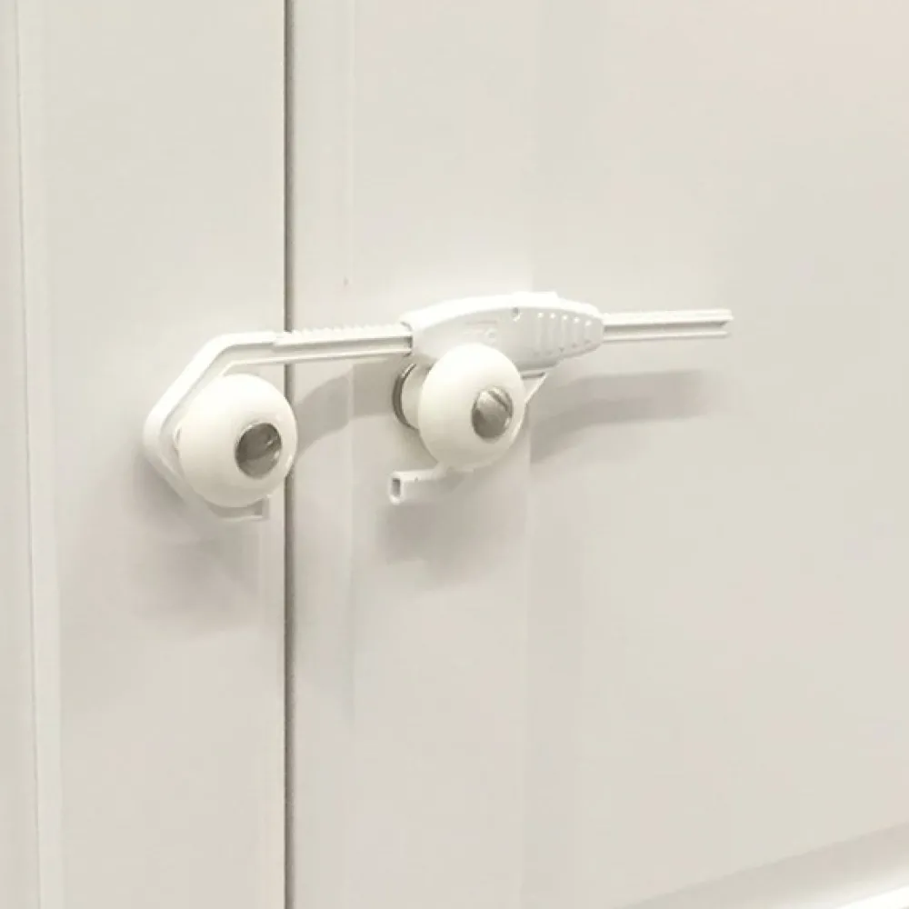 BabyDan Skabslås til dobbeltlåger - 2 Stk.- Sikkerhed I Hjemmet