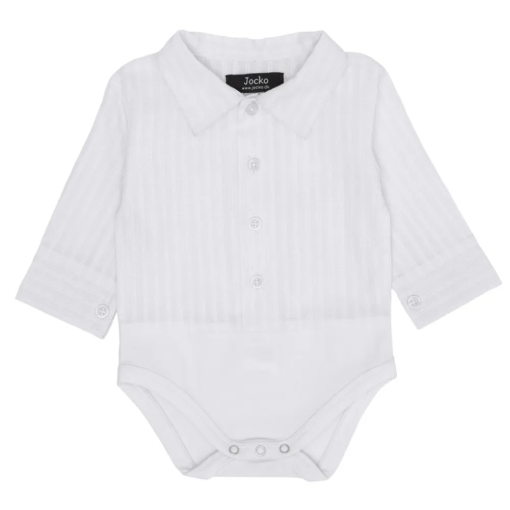 Jocko Skjorte body - HVID- Skjorter|Bodystocking Langærmet
