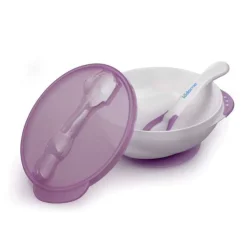 Kidsme Skål m. sugekop og temperaturske - Plum- Service