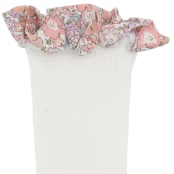 GOBABYGO Skridsikre Strømper - Liberty - Off White / Michelle pink- Skridsikre Strømper
