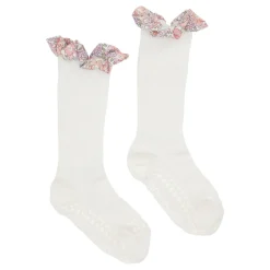 GOBABYGO Skridsikre Strømper - Liberty - Off White / Michelle pink- Skridsikre Strømper