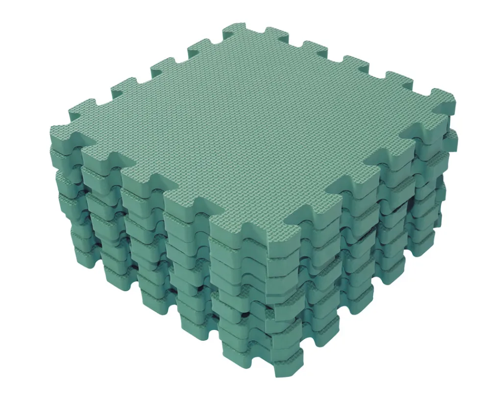 BeKids Skumlegegulv , Støvet Grøn 9 stk- Legegulve & -Tæpper