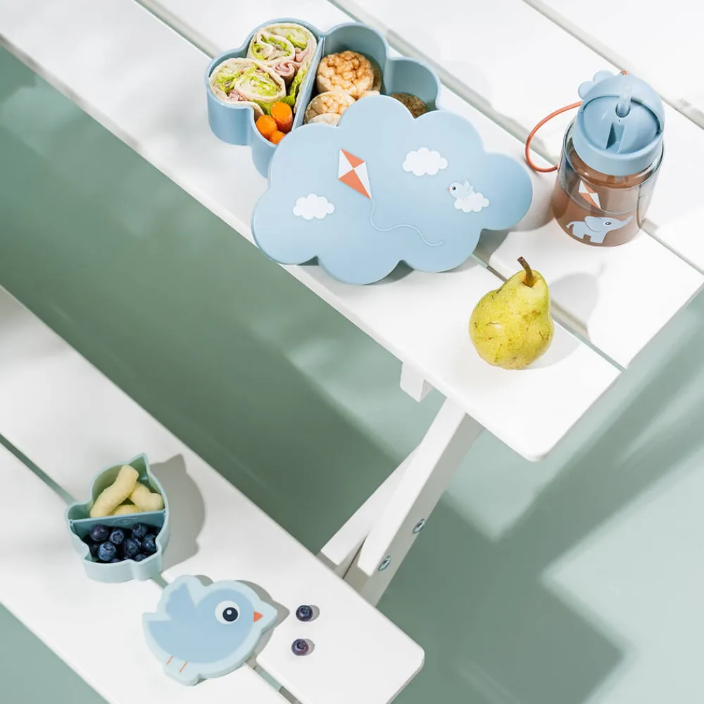 Done By Deer Snack & madkasse m/drikkedunk Playground Blå- Madkasser & Drikkedunke