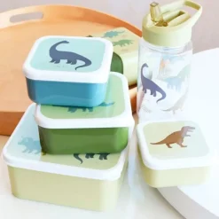 A Little Lovely Company Snackboksæt 4 dele Dino- Madkasser & Drikkedunke