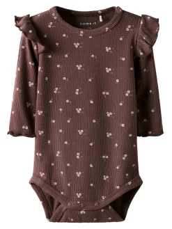 NAME IT Soho Langærmet Body - Peppercorn- Bodystocking Langærmet