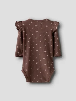 NAME IT Soho Langærmet Body - Peppercorn- Bodystocking Langærmet