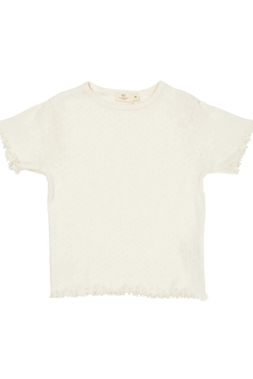 Copenhagen Colors Sommer pointelle t-shirt - CREAM- T-Shirts & Toppe