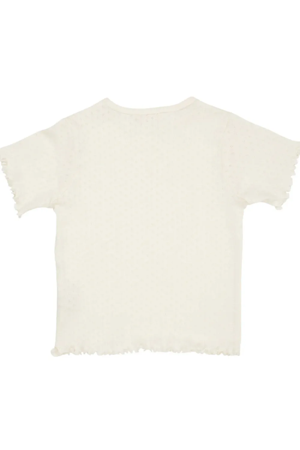 Copenhagen Colors Sommer pointelle t-shirt - CREAM- T-Shirts & Toppe