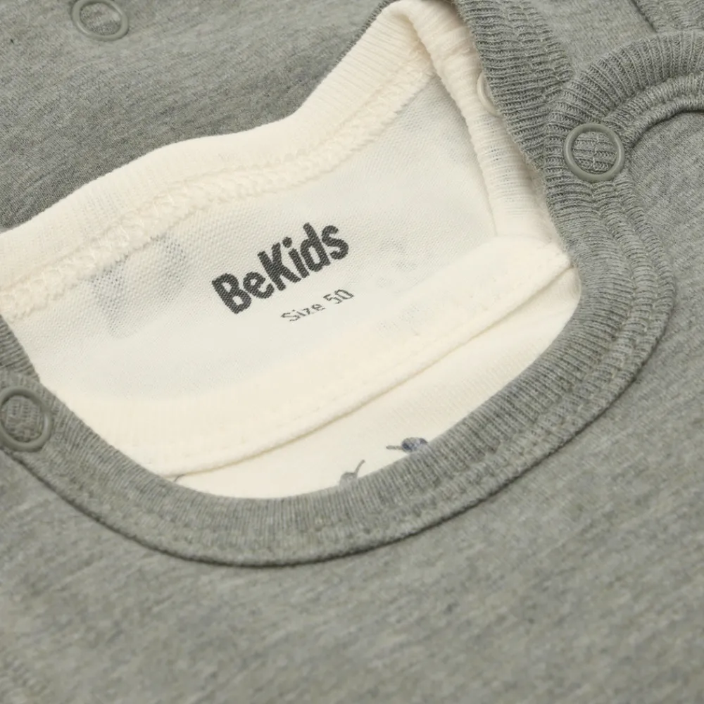 BeKids Sæt m. Body Langærmet+Overall - 9709- Bodysæt|Heldragter M. Fod