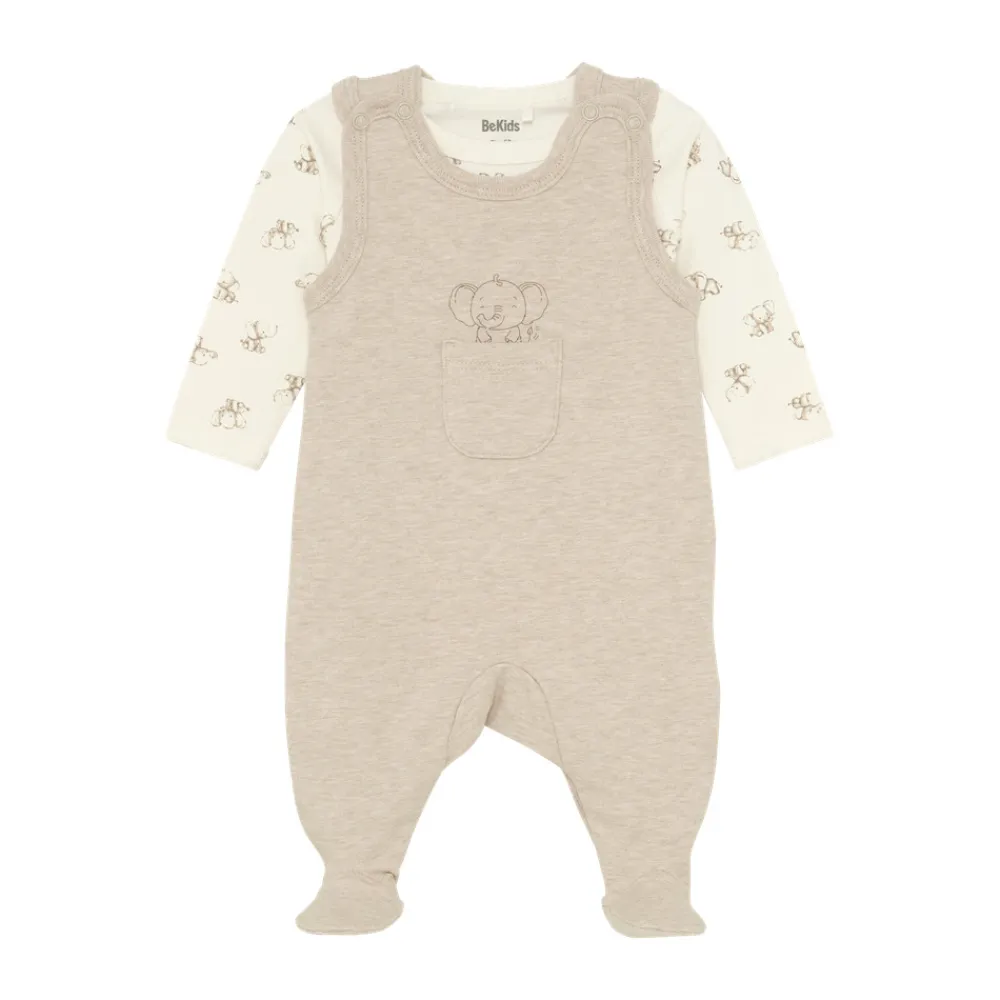 BeKids Sæt m. Body Langærmet+Overall - 2350- Bodysæt|Heldragter M. Fod