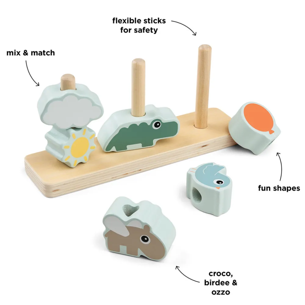 Done By Deer Stablelegetøj Happy clouds Farvemix- Stabelklodser