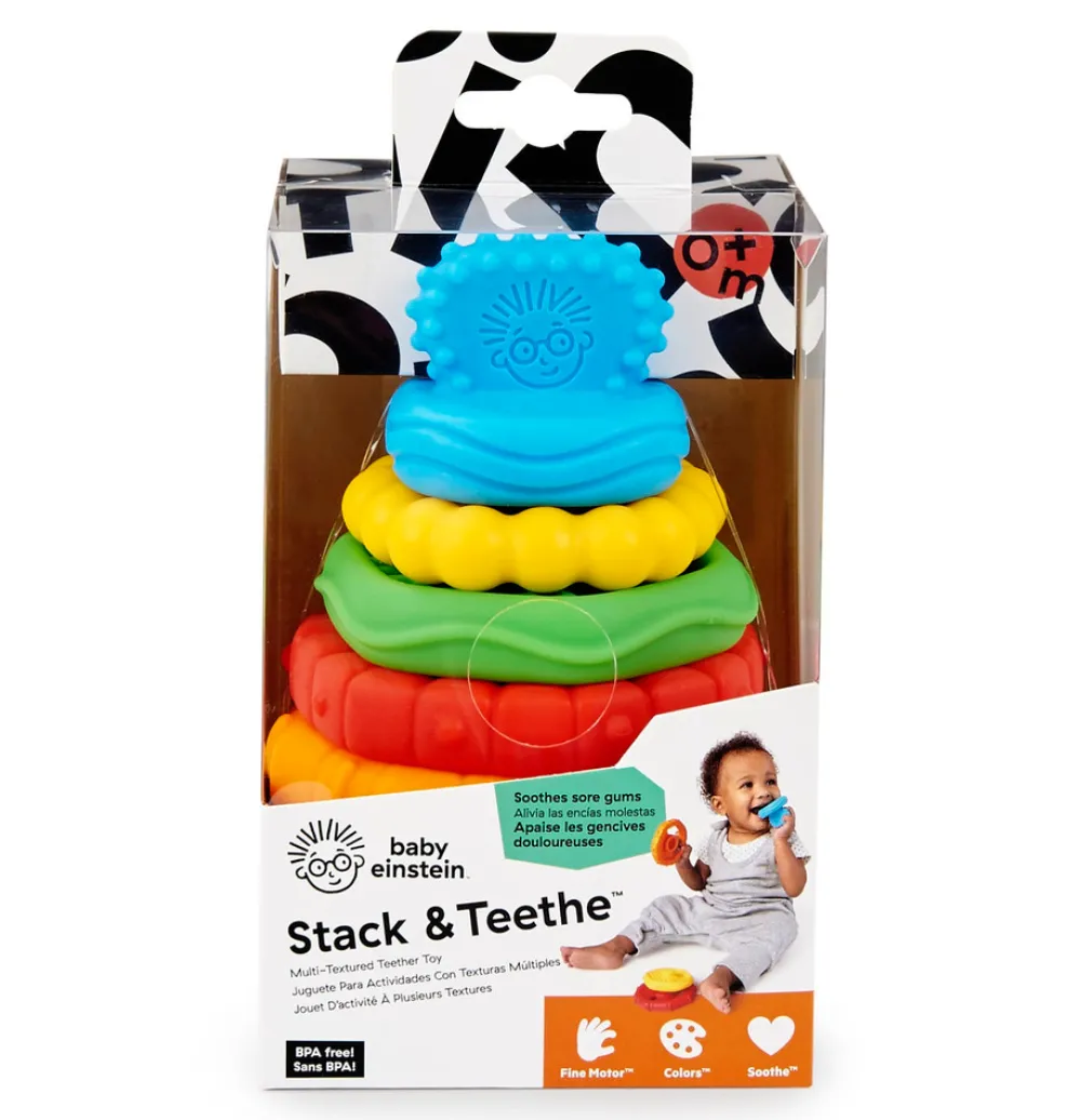 Baby Einstein Stack & Teethe Multi-tekstur legesæt m. bideringe- Stabelklodser