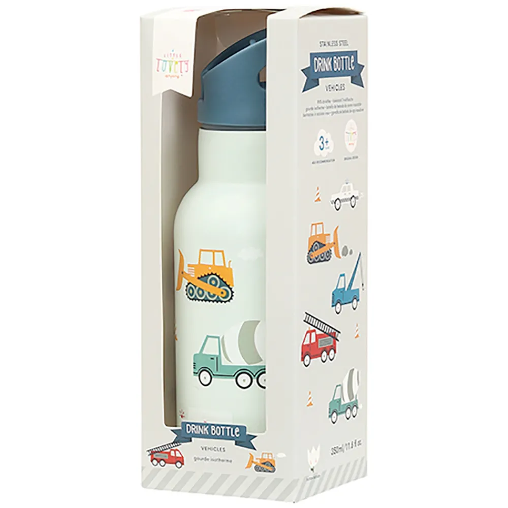 A Little Lovely Company Stainless steel drink bottle: Vehicles- Madkasser & Drikkedunke
