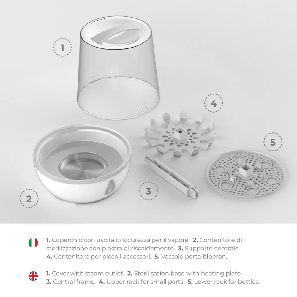 Nuvita STERIEASY – damp sterilisator- Tilberedning & Rengøring