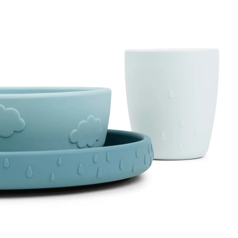 Done By Deer Stick&Stay spisesæt Deer friends Blå- Service