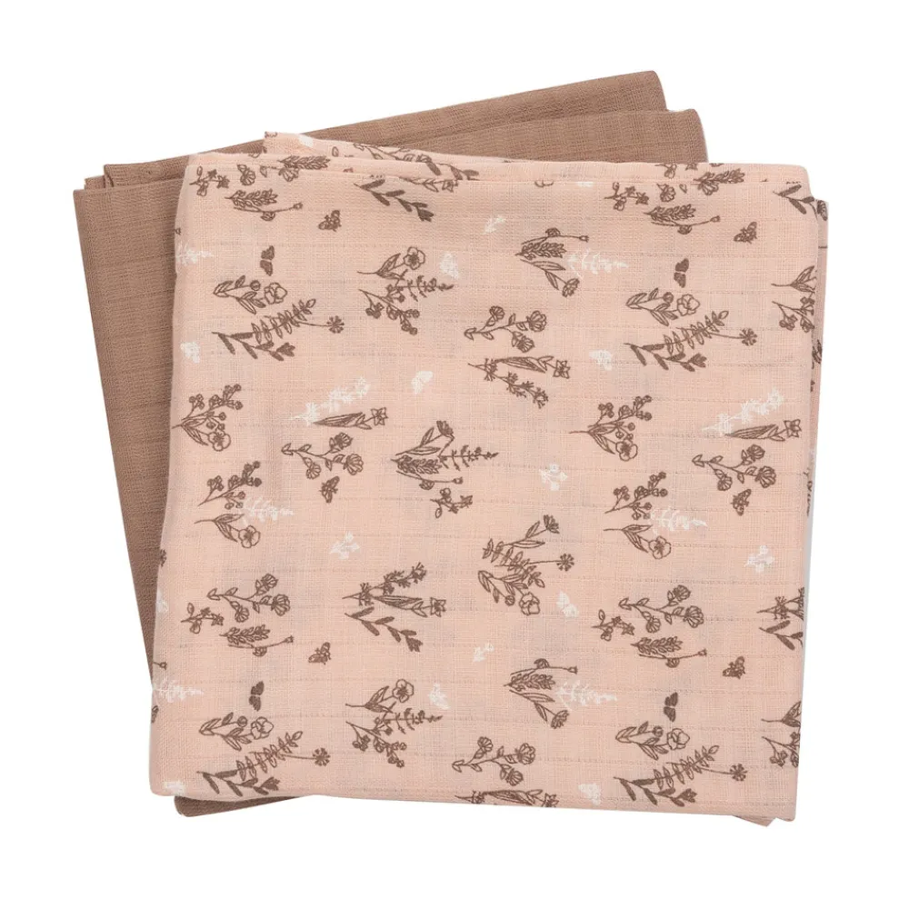 Müsli Stofble 2-pak, 75x75 cm - Flora-Børn Stofbleer