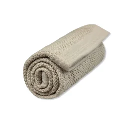 VINTER & BLOOM Striktæppe, bomuld - Pebble grey-Børn Tæpper