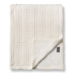 VINTER & BLOOM Striktæppe med fleece - Warm white-Børn Tæpper