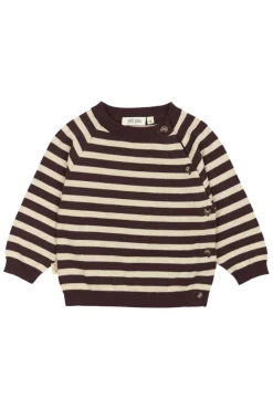 PETIT PIAO Striktrøje - Off White/Brown- Cardigans, Veste & Trøjer