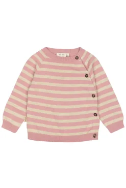 PETIT PIAO Striktrøje - Off White/Rosa- Cardigans, Veste & Trøjer