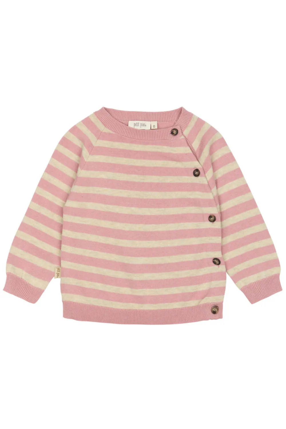 PETIT PIAO Striktrøje - Off White/Rosa- Cardigans, Veste & Trøjer