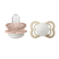 BIBS Supreme 2 pk Silicone str. 1 Night - blush/vanilla- Sutter