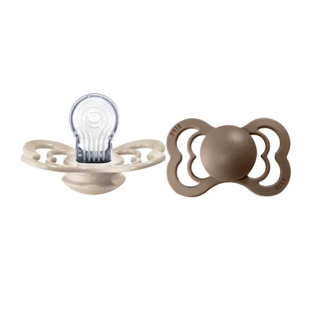 BIBS Supreme 2-pk.6-18 mdr. Vanilla/Dark Oak silicone- Sutter