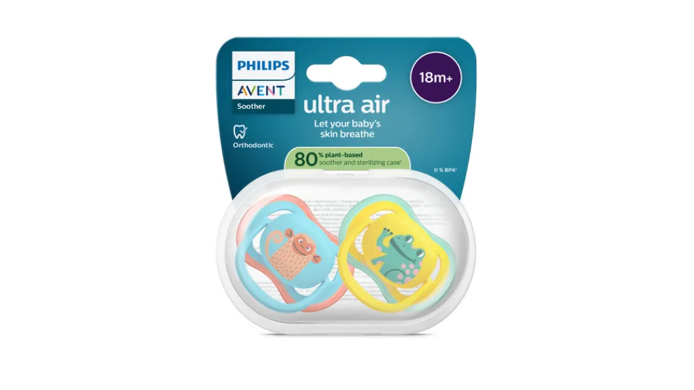 Philips Avent Sut Ultra air, +18 m, gul/blå- Sutter